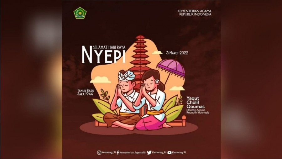 Selamat Nyepi, Menag: Aktualisasi Nilai Tattwam Asi, Perkuat Moderasi
