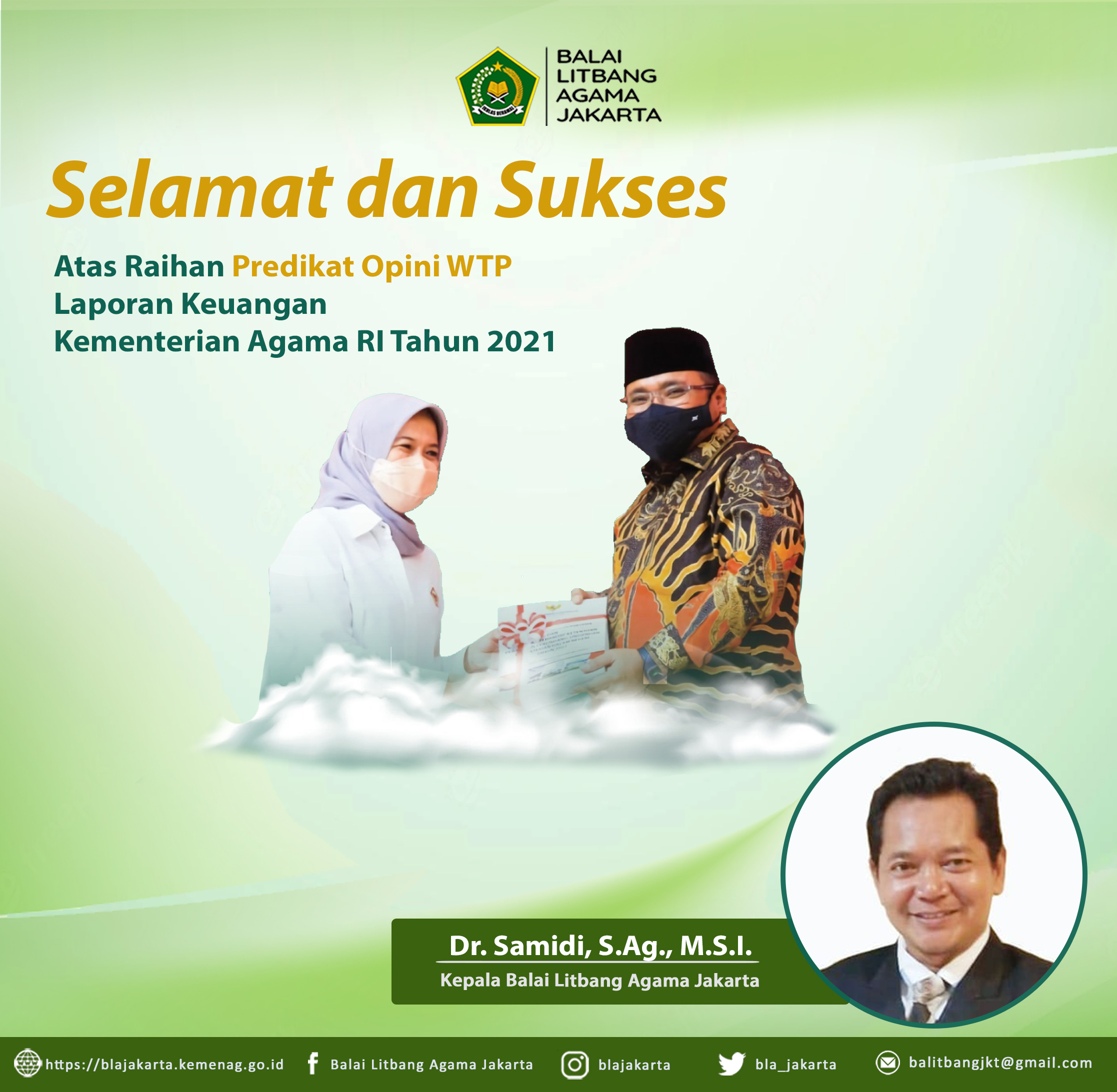 Selamat, Kementerian Agama Kembali Raih Opini WTP dari BPK