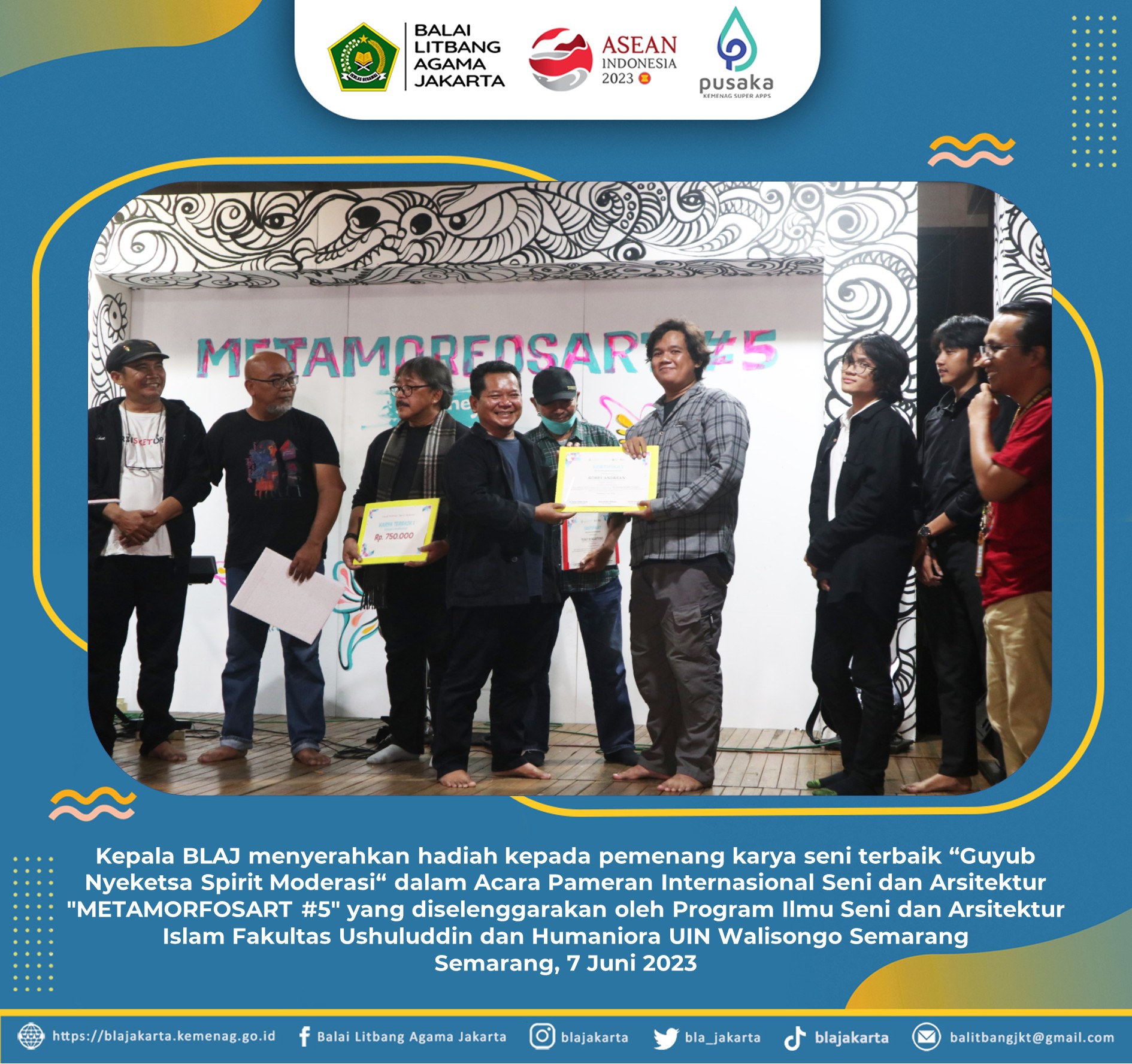 Kepala BLAJ Tanamkan Semangat Moderasi Beragama dalam Acara Pameran Internasional Seni dan Arsitektur UIN Walisongo Semarang